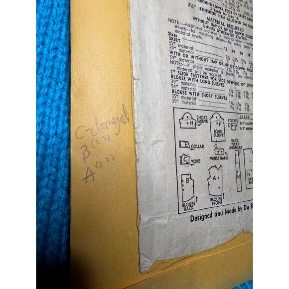 Du Barry Pattern 2432B Skirt A line 1930s Size 14 - Picture 3 of 6